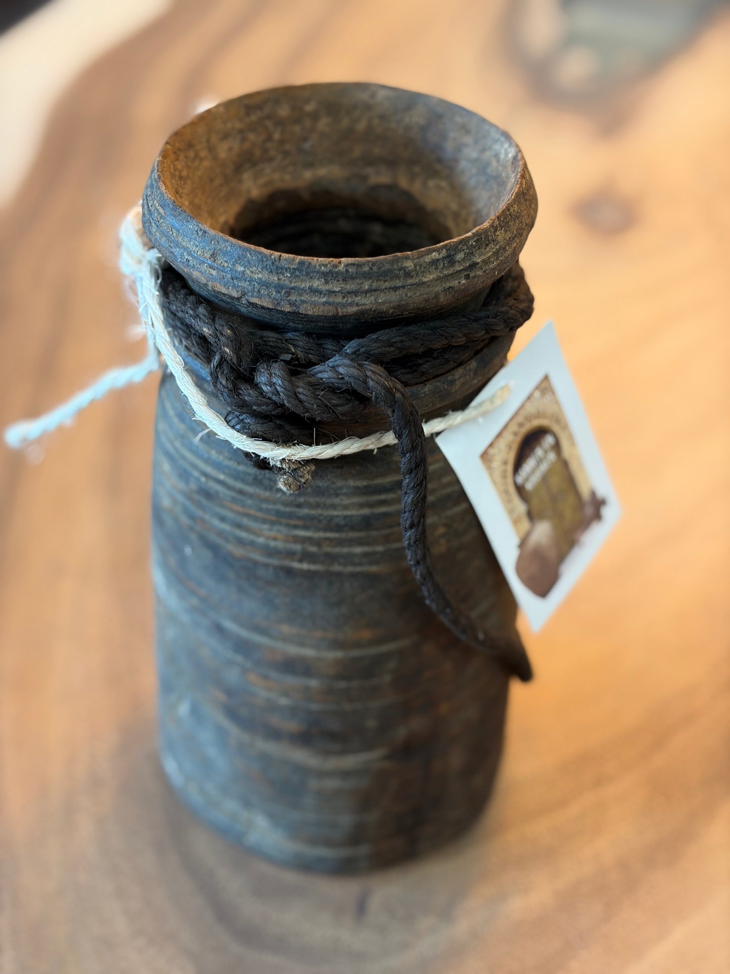 Houten Nepalese Kruik Klein