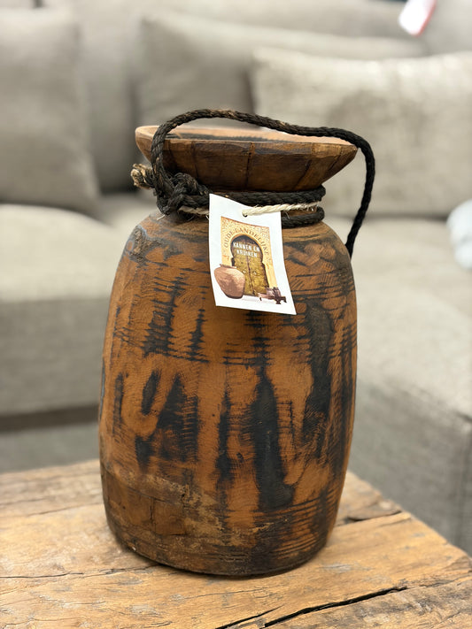 Houten Nepalese Kruik groot