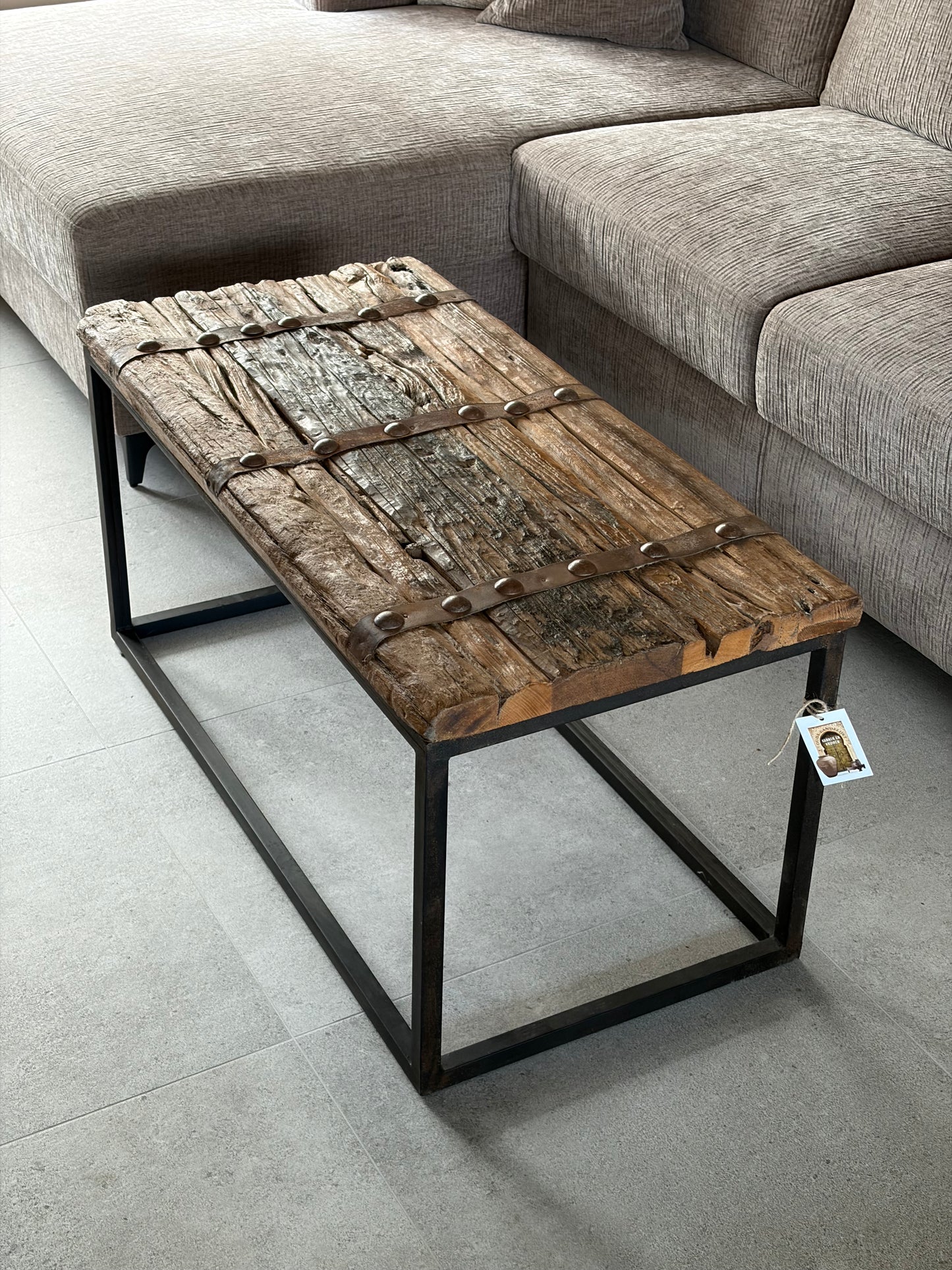 Oude houten landelijke Salontafel 100x50x50 cm