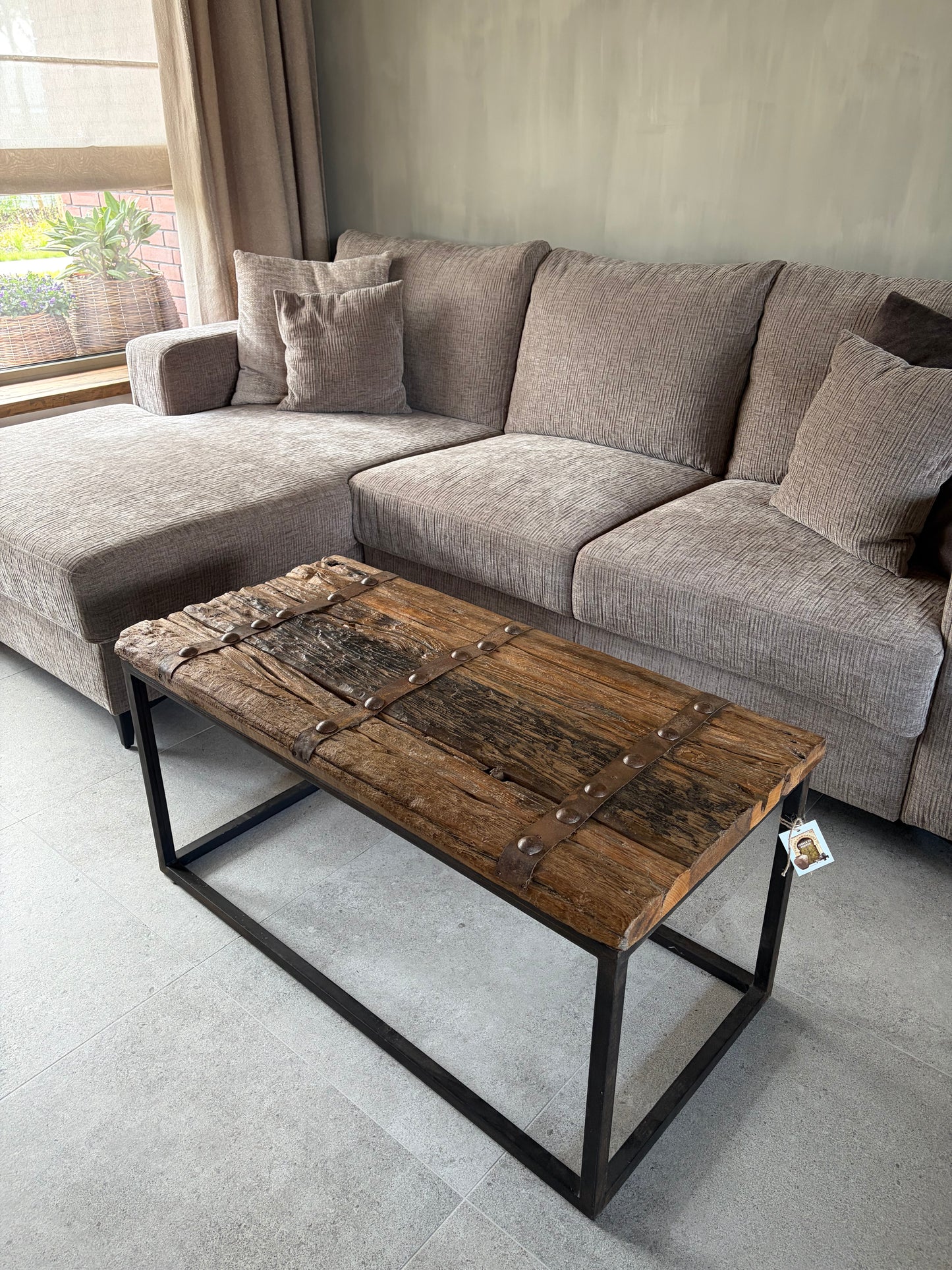Oude houten landelijke Salontafel 100x50x50 cm