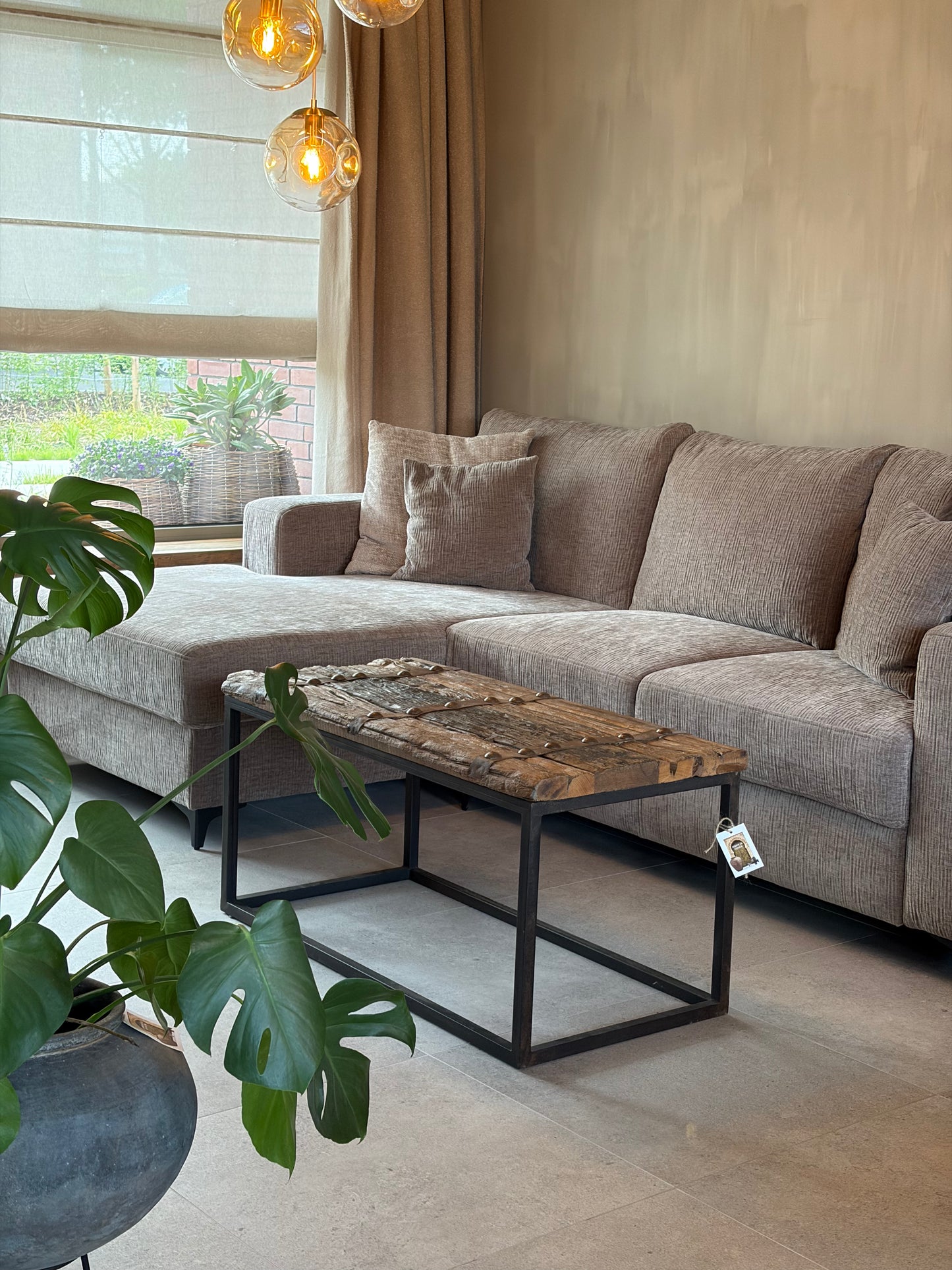 Oude houten landelijke Salontafel 100x50x50 cm
