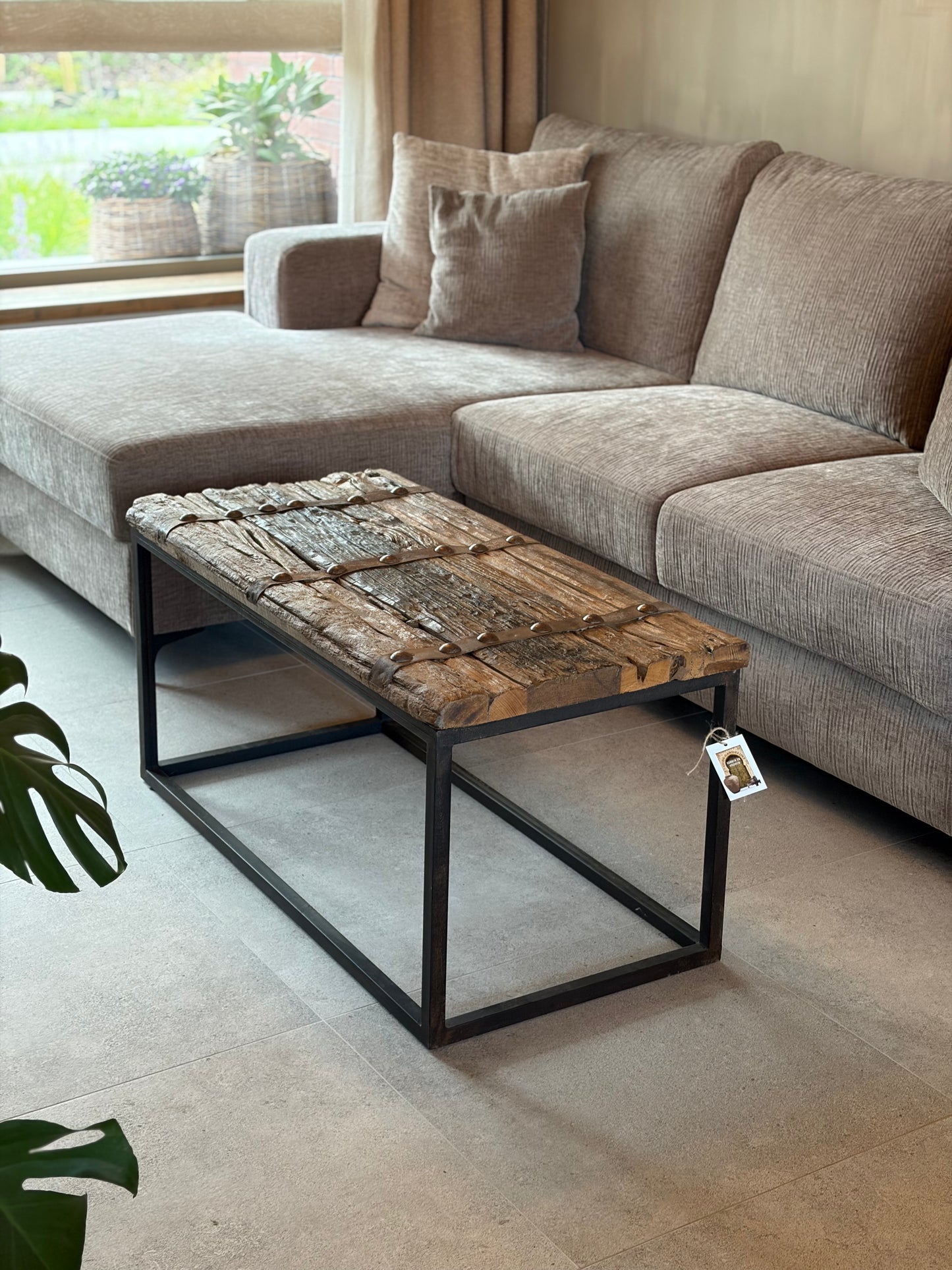 Oude houten landelijke Salontafel 100x50x50 cm