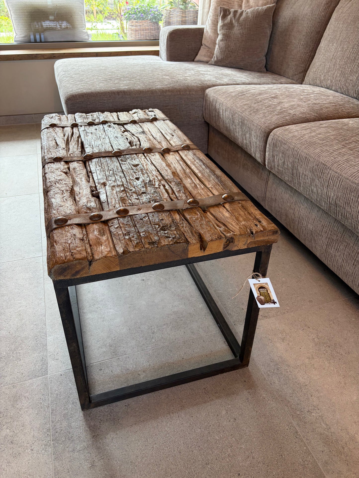 Oude houten landelijke Salontafel 100x50x50 cm