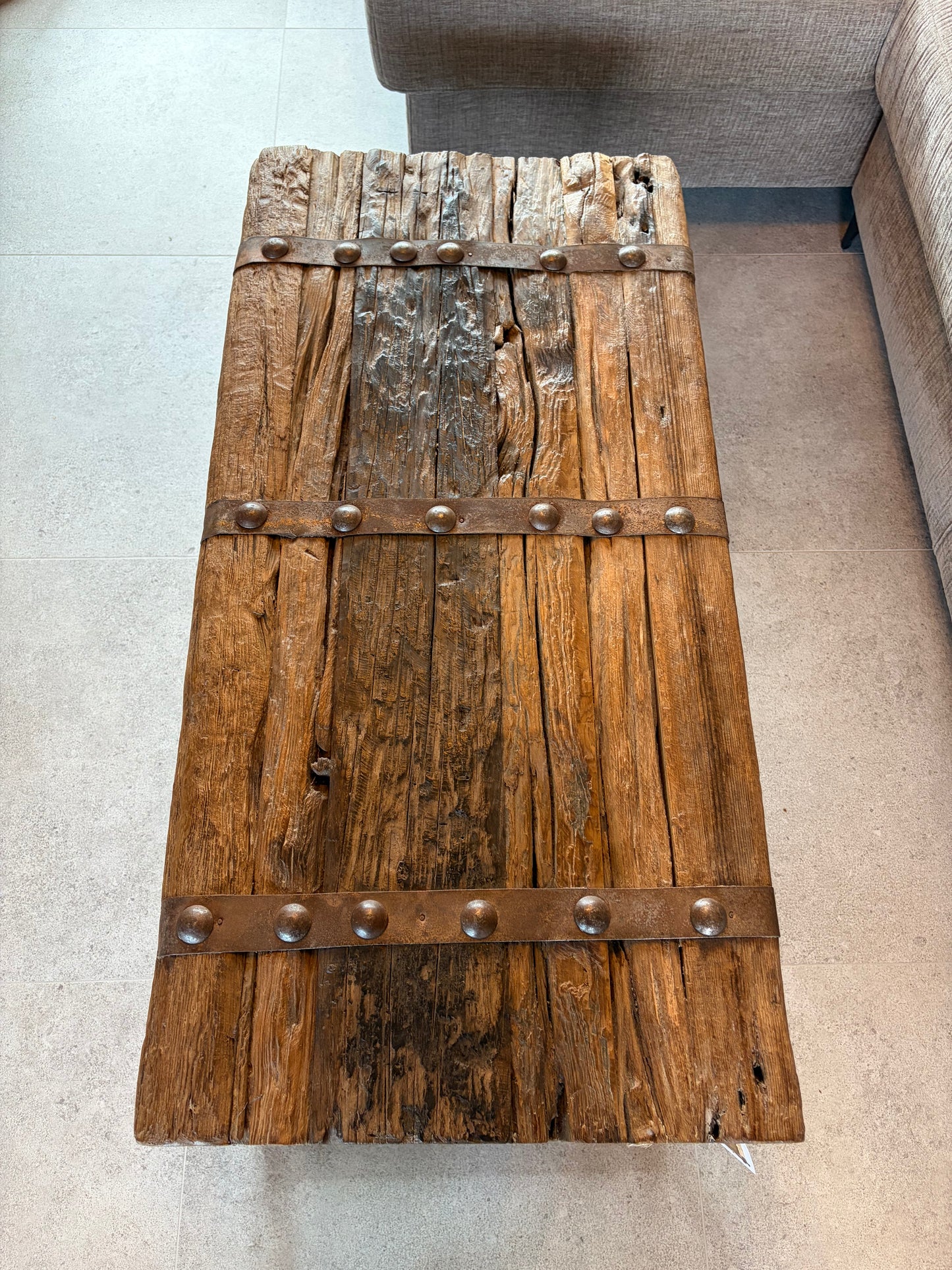 Oude houten landelijke Salontafel 100x50x50 cm