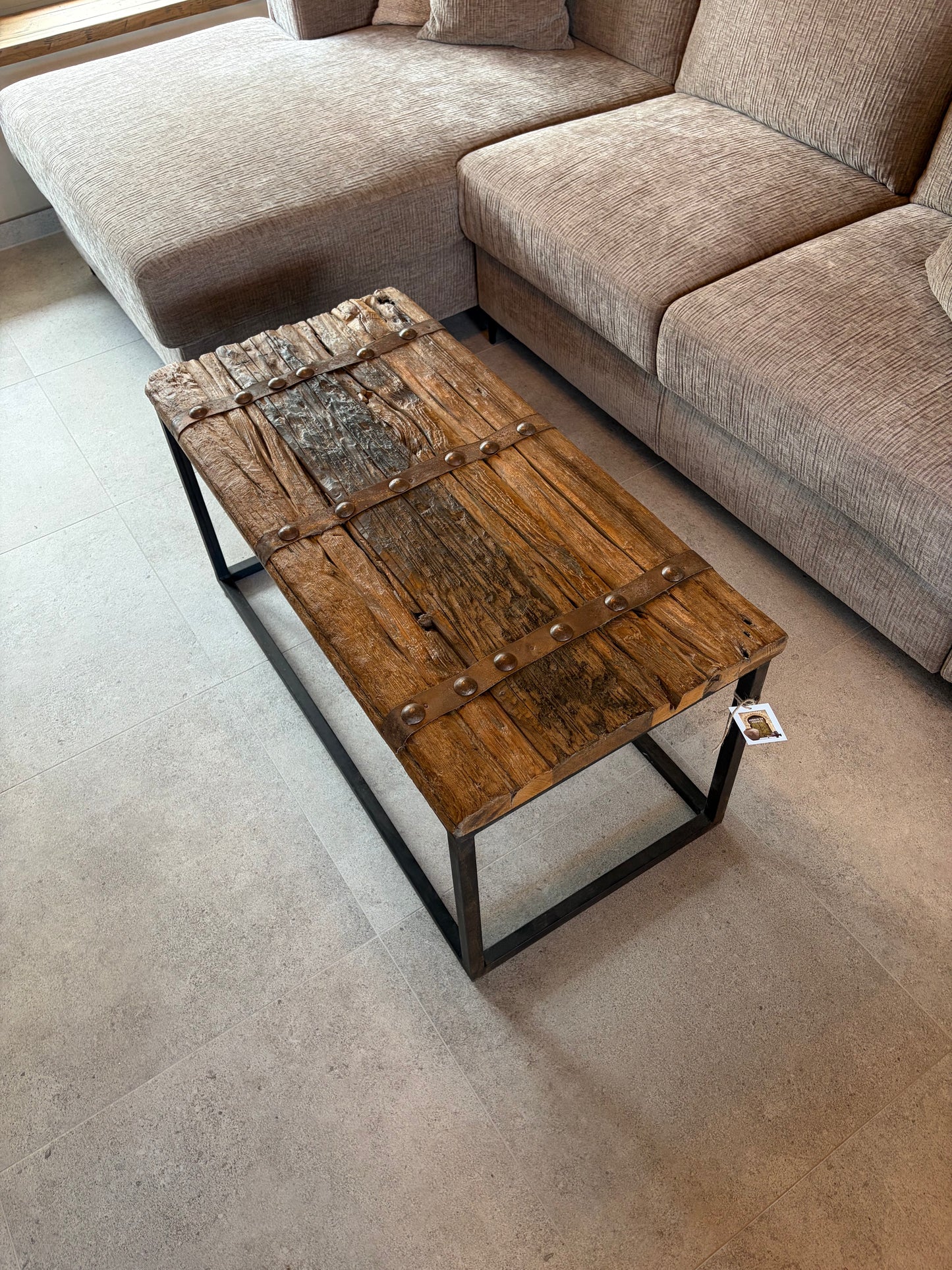 Oude houten landelijke Salontafel 100x50x50 cm