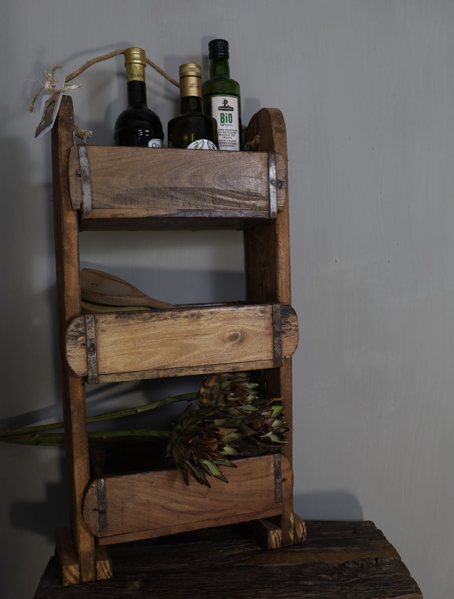 Houten kruiden rek