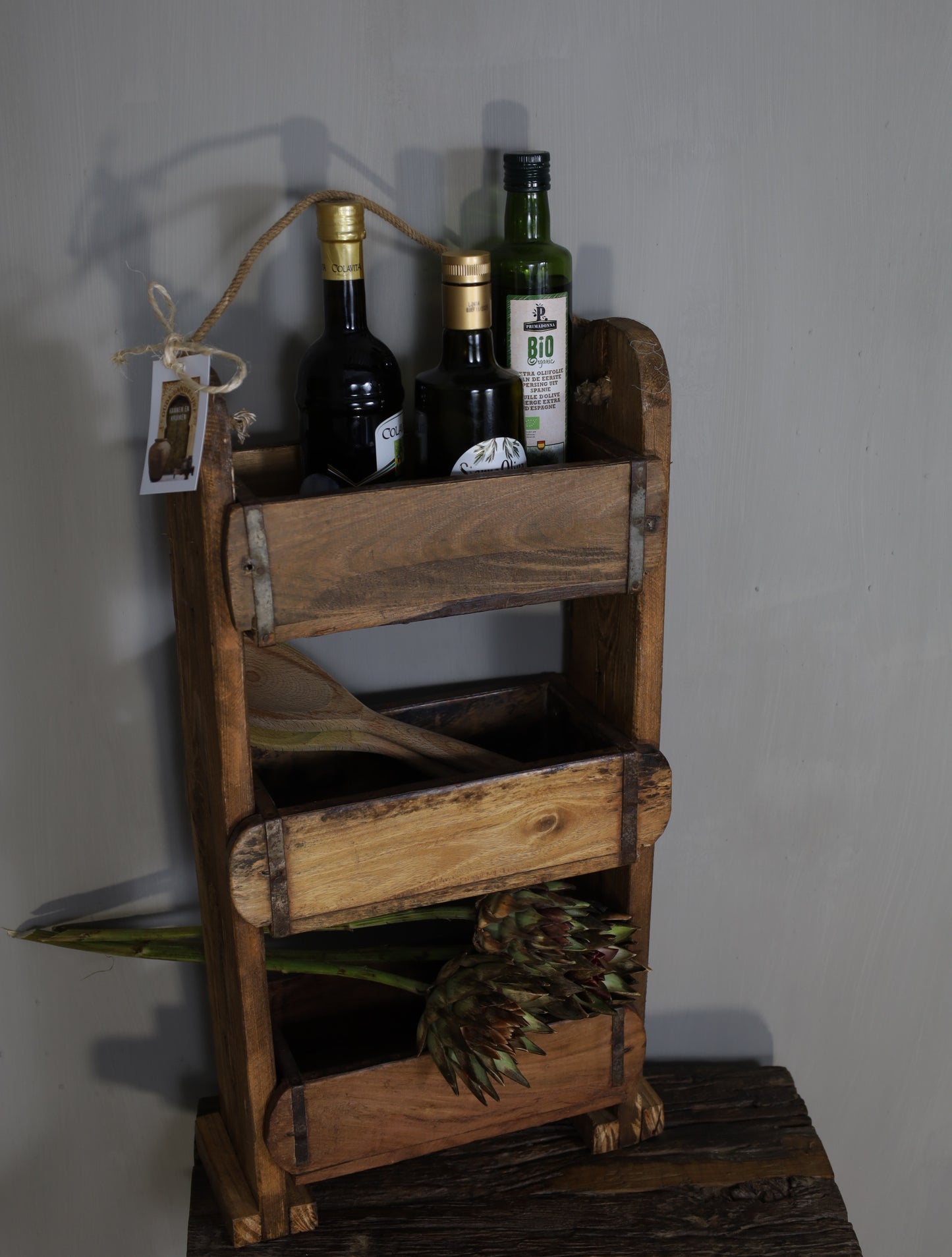Houten kruiden rek