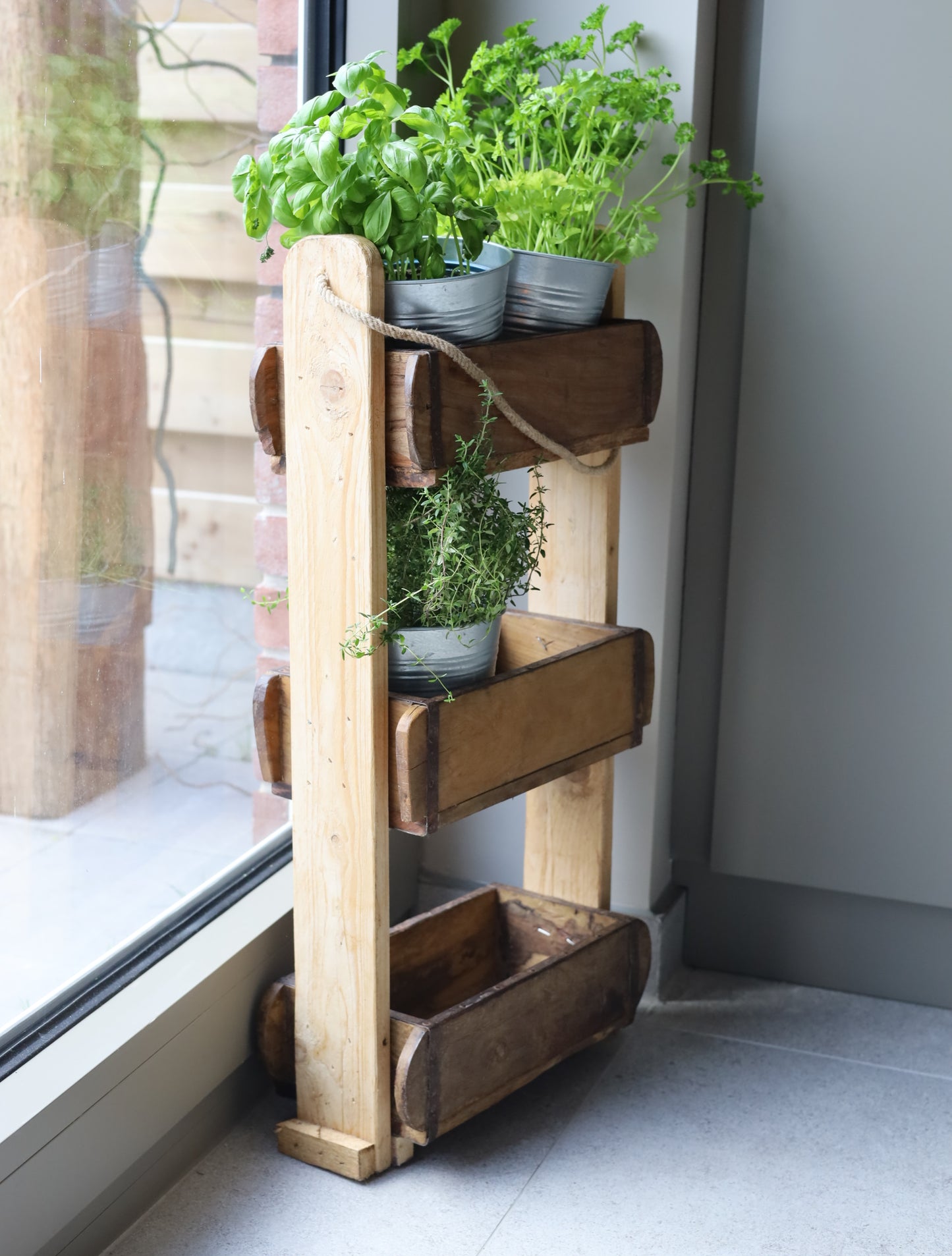 Houten kruiden rek