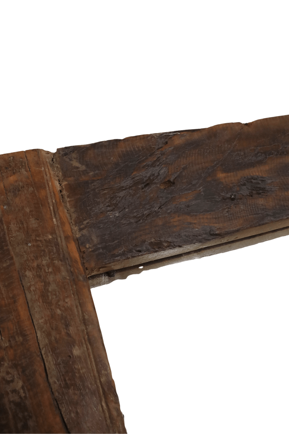 Landelijke teak houten brede spiegel
