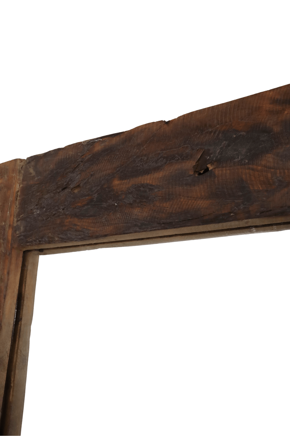 Landelijke teak houten brede spiegel
