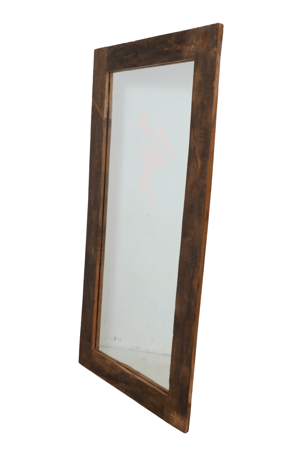 Landelijke teak houten brede spiegel
